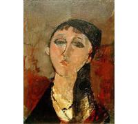 ZHAOSHAN Famous Colorful Art Print Vintage Poster Head of a Girl by Amedeo Modigliani Classic Canvas Picture for Office Decor 60x90cm