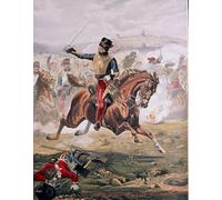 ZHAOSHAN Famous Colorful Art Print Vintage Poster Lord Cardigan Leading the Charge At the Battle of Balaklava by Henry A. Payne Classic Canvas Picture for Office Decor 60x90cm