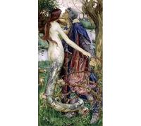 ZHAOSHAN Famous Colorful Art Print Vintage Poster Mermaid or the Kiss of the Enchantress by Isobel Lilian Gloag Classic Canvas Picture for Office Decor 60x90cm
