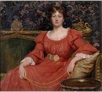 ZHAOSHAN Famous Colorful Art Print Vintage Poster Mrs Luke Ionides by Sir William Blake Richmond Classic Canvas Picture for Office Decor 60x90cm