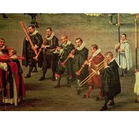 ZHAOSHAN Famous Colorful Art Print Vintage Poster Musicians Taking Part in the Ommeganck in Brussels by Denys Van Alsloot Classic Canvas Picture for Office Decor 60x90cm