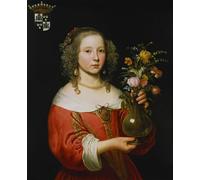 ZHAOSHAN Famous Colorful Art Print Vintage Poster Portrait of a Young Girl by Abraham Lambertsz Van Den Tempel Classic Canvas Picture for Office Decor 60x90cm