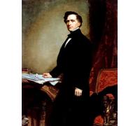 ZHAOSHAN Famous Colorful Art Print Vintage Poster Portrait of President Pierce by George Peter Alexander Healy Classic Canvas Picture for Office Decor 60x90cm