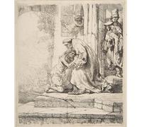 ZHAOSHAN Famous Colorful Art Print Vintage Poster Return of the prodigal son by Rembrandt van Rijn Classic Canvas Picture for Office Decor 60x90cm