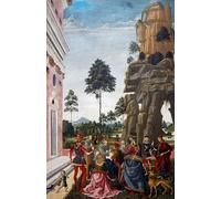 ZHAOSHAN Famous Colorful Art Print Vintage Poster Saint Bernardino Resurrects Dead Man Found Under Tree on Way by Bernardino Di Betto Pinturicchio Classic Canvas Picture for Office Decor 60x90cm