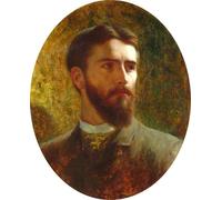 ZHAOSHAN Famous Colorful Art Print Vintage Poster Self Portrait by Frank Dicksee Classic Canvas Picture for Office Decor 60x90cm