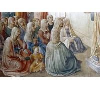 ZHAOSHAN Famous Colorful Art Print Vintage Poster St Stephen Preaching Detail by Fra Angelico Classic Canvas Picture for Office Decor 60x90cm
