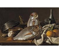 ZHAOSHAN Famous Colorful Art Print Vintage Poster Still Life with Pears and Grapes by Luis Egidio Melendez Classic Canvas Picture for Office Decor 60x90cm
