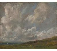 ZHAOSHAN Famous Colorful Art Print Vintage Poster Study of Clouds Over a Landscape by John Constable Classic Canvas Picture for Office Decor 60x90cm