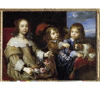 ZHAOSHAN Famous Colorful Art Print Vintage Poster the Children of the of Bouillon Painting by Pierre Mignard Classic Canvas Picture for Office Decor 60x90cm