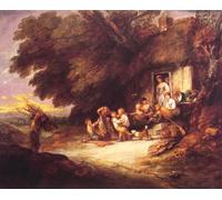 ZHAOSHAN Famous Colorful Art Print Vintage Poster the Cottage Door by Thomas Gainsborough Classic Canvas Picture for Office Decor 60x90cm