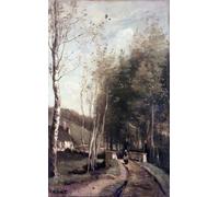 ZHAOSHAN Famous Colorful Art Print Vintage Poster The Little Bridge by Jean Baptiste Camille Corot Classic Canvas Picture for Office Decor 60x90cm