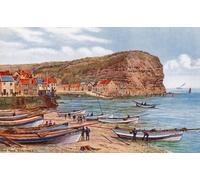 ZHAOSHAN Famous Colorful Art Print Vintage Poster the Nab Staithes by Alfred Robert Quinton Classic Canvas Picture for Office Decor 60x90cm
