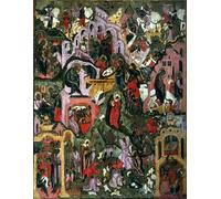 ZHAOSHAN Famous Colorful Art Print Vintage Poster the Nativity of Christ the Holy Night Second Half by Famous Russian Icon Painter Classic Canvas Picture for Office Decor 60x90cm