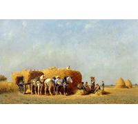 ZHAOSHAN Famous Colorful Art Print Vintage Poster the Noonday Meal by Jules Jacques Veyrassat Classic Canvas Picture for Office Decor 60x90cm