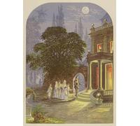 ZHAOSHAN Famous Colorful Art Print Vintage Poster the Pilgrims Arrive At the Inn by Alexander Lydon Classic Canvas Picture for Office Decor 60x90cm