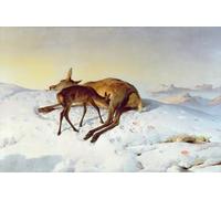 ZHAOSHAN Famous Colorful Art Print Vintage Poster the Random Shot by Edwin Landseer Classic Canvas Picture for Office Decor 60x90cm