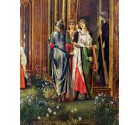 ZHAOSHAN Famous Colorful Art Print Vintage Poster the Sleep of King Arthur in Avalon by Edward Burne Jones Classic Canvas Picture for Office Decor 60x90cm