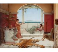 ZHAOSHAN Famous Colorful Art Print Vintage Poster the Sweet Siesta of a Summer's Day by John William Godward Classic Canvas Picture for Office Decor 60x90cm