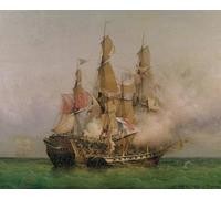 ZHAOSHAN Famous Colorful Art Print Vintage Poster the Taking of the by Ambroise Louis Garneray Classic Canvas Picture for Office Decor 60x90cm
