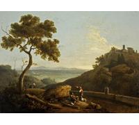 ZHAOSHAN Famous Colorful Art Print Vintage Poster the Temple of the Sybil and the Campagna Tivoli Italy by Famous Artist Classic Canvas Picture for Office Decor 60x90cm