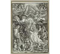 ZHAOSHAN Famous Colorful Art Print Vintage Poster the Virgin and Child Surrounded by Angels by Albrecht Dürer Classic Canvas Picture for Office Decor 60x90cm