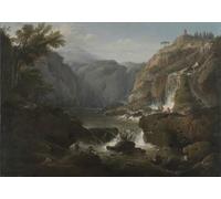 ZHAOSHAN Famous Colorful Art Print Vintage Poster the Waterfalls At Tivoli by Claude Vernet Classic Canvas Picture for Office Decor 60x90cm