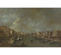 ZHAOSHAN Famous Colorful Art Print Vintage Poster View of the Grand Canal From the Ponte Di Rialto After by Francesco Guardi Classic Canvas Picture for Office Decor 60x90cm