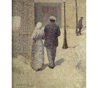 ZHAOSHAN Famous Poster Artworks Art Print Poster a Couple in the Street by Charles Angrand Animal Pictures for Home Decor 60x90cm