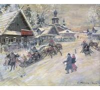 ZHAOSHAN Famous Poster Artworks Art Print Poster a Festive Walk Russia by Konstantin Alekseevich Korovin Animal Pictures for Home Decor 60x90cm