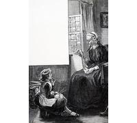 ZHAOSHAN Famous Poster Artworks Art Print Poster a Grandmother Examining the Child's Efforts At Knitting by Mary Ellen Edwards Animal Pictures for Home Decor 60x90cm