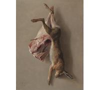 ZHAOSHAN Famous Poster Artworks Art Print Poster a Hare and a Leg of Lamb by Jean Baptiste Oudry Animal Pictures for Home Decor 60x90cm
