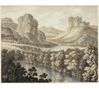 ZHAOSHAN Famous Poster Artworks Art Print Poster a Romantic Landscape with a Ruined Castle by Robert Adam Animal Pictures for Home Decor 60x90cm