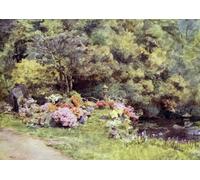 ZHAOSHAN Famous Poster Artworks Art Print Poster Azaleas in the Choin in Temple Gardens by Walter Frederick Roofe Tyndale Animal Pictures for Home Decor 60x90cm