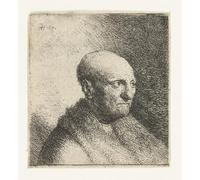 ZHAOSHAN Famous Poster Artworks Art Print Poster Bald man in a Fur Cloak: bust by Rembrandt van Rijn Animal Pictures for Home Decor 60x90cm