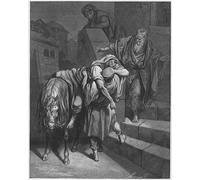 ZHAOSHAN Famous Poster Artworks Art Print Poster Bible Arrival of the Good Samaritan At the Inn by Gustave Dore Animal Pictures for Home Decor 60x90cm