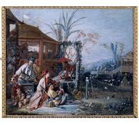 ZHAOSHAN Famous Poster Artworks Art Print Poster Chinoiserie: The Hunt by François Boucher Animal Pictures for Home Decor 60x90cm