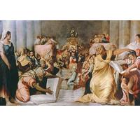 ZHAOSHAN Famous Poster Artworks Art Print Poster Christ Among the Doctors by Jacopo Robusti Tintoretto Animal Pictures for Home Decor 60x90cm
