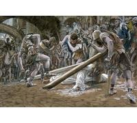 ZHAOSHAN Famous Poster Artworks Art Print Poster Christ Falls Beneath the Cross by Jacques Animal Pictures for Home Decor 60x90cm