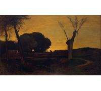 ZHAOSHAN Famous Poster Artworks Art Print Poster Evening At Medfield Massachusetts by George Inness Animal Pictures for Home Decor 60x90cm