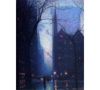 ZHAOSHAN Famous Poster Artworks Art Print Poster Fifth Avenue At Twilight by Lowell Birge Harrison Animal Pictures for Home Decor 60x90cm
