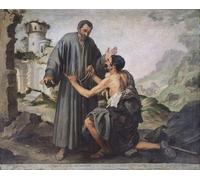 ZHAOSHAN Famous Poster Artworks Art Print Poster Fray Ginepero and the Poor Man by Bartolomé Esteban Murillo Animal Pictures for Home Decor 60x90cm