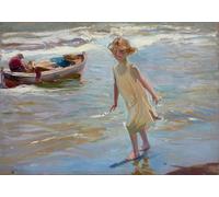 ZHAOSHAN Famous Poster Artworks Art Print Poster Girl on the beach by Joaquín Sorolla Animal Pictures for Home Decor 60x90cm