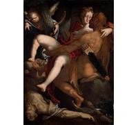 ZHAOSHAN Famous Poster Artworks Art Print Poster Hercules Dejanire and the Centaur Nessus by Bartholomaeus Spranger Animal Pictures for Home Decor 60x90cm
