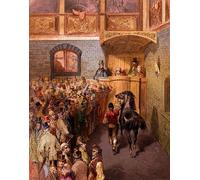 ZHAOSHAN Famous Poster Artworks Art Print Poster Horse Auction Tattersalls Engraving by Gustave Dore Animal Pictures for Home Decor 60x90cm