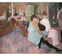 ZHAOSHAN Famous Poster Artworks Art Print Poster in the Salon At the Rue Des Moulins by Henri De Toulouse Lautrec Animal Pictures for Home Decor 60x90cm