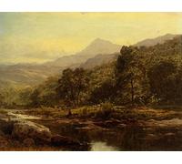 ZHAOSHAN Famous Poster Artworks Art Print Poster Island on the Llugwy Curig by Benjamin Williams Leader Animal Pictures for Home Decor 60x90cm