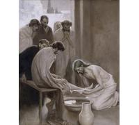 ZHAOSHAN Famous Poster Artworks Art Print Poster Jesus Washing the Feet of His Disciples by Albert Gustaf Aristides Edelfelt Animal Pictures for Home Decor 60x90cm