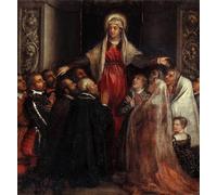 ZHAOSHAN Famous Poster Artworks Art Print Poster Lady Della Misericordia Lady of Mercy by Tiziano Vecelli Animal Pictures for Home Decor 60x90cm