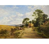 ZHAOSHAN Famous Poster Artworks Art Print Poster Landscape Harvest Time by George Vicat Cole Animal Pictures for Home Decor 60x90cm